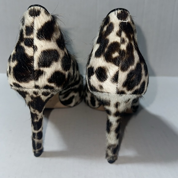 BODEN Leopard Print Pumps Court Wave Calf Hair Leather Pointed Toe - Picture 4 of 8